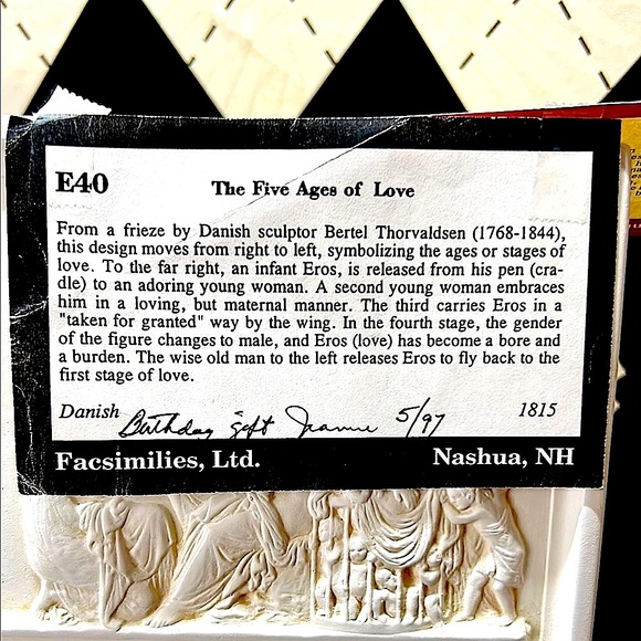 Vintage “The Ages of Love” 1824 Cherub Plaque Relief - Thorvaldsen - Picture 8 of 10